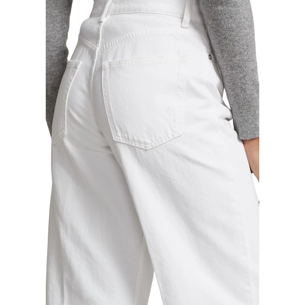 Polo Ralph Lauren Wijde Crop Nieves Wash Shirt White Dames