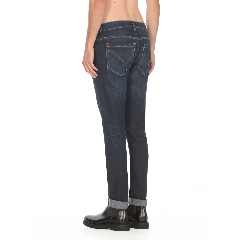 Dondup Blauwe Slim-Fit Katoenen Jeans met Zakken Blue Heren