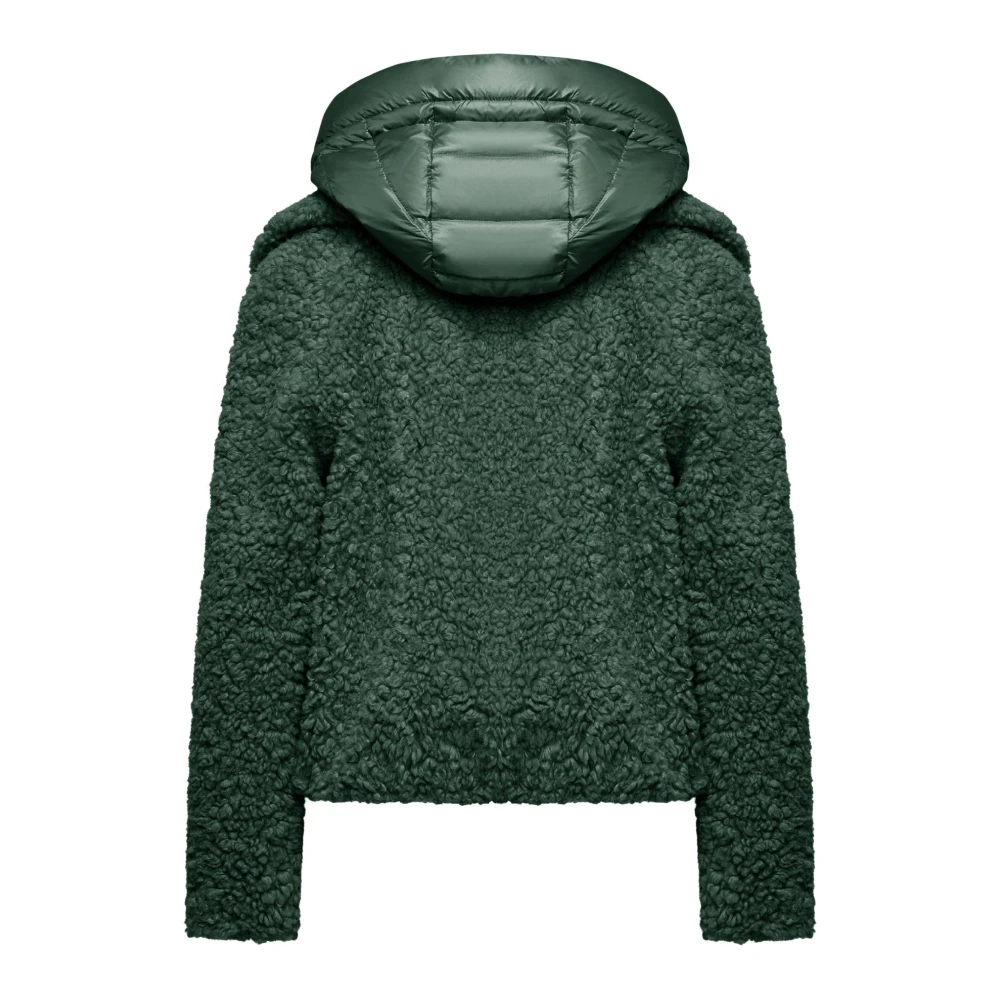 BomBoogie Gekrulde Sherpa Fleece Hoodie Jas Green Dames
