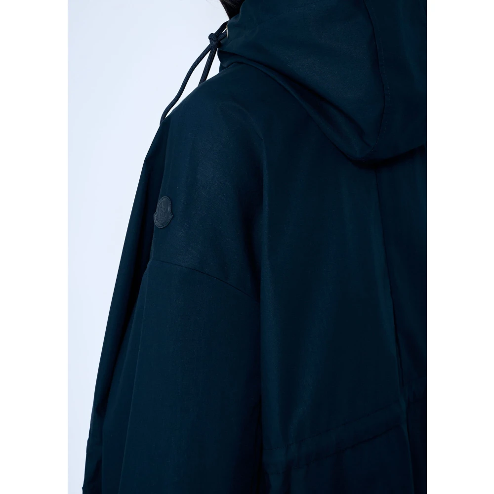 Moncler Parka Jas met Trekkoord Taille Blue Dames