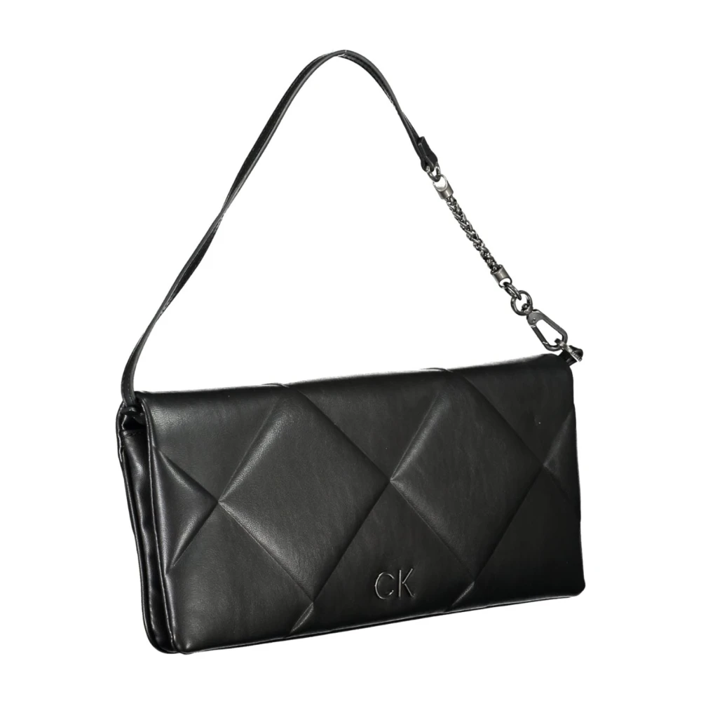 Calvin Klein Zwarte Schoudertas met Afneembare Handvat Black Dames