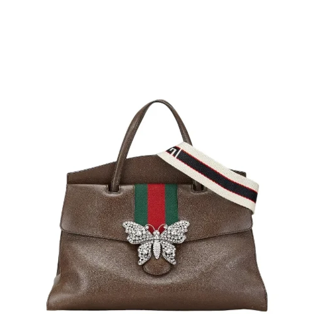 Gucci Vintage Pre-owned Leather handbags Brown Dames
