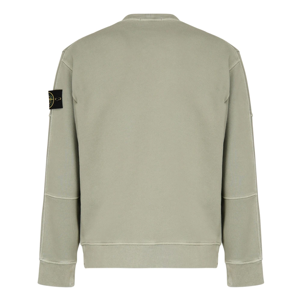 Stone Island Groene Katoenen Sweatshirt met Logo Patch Green Heren