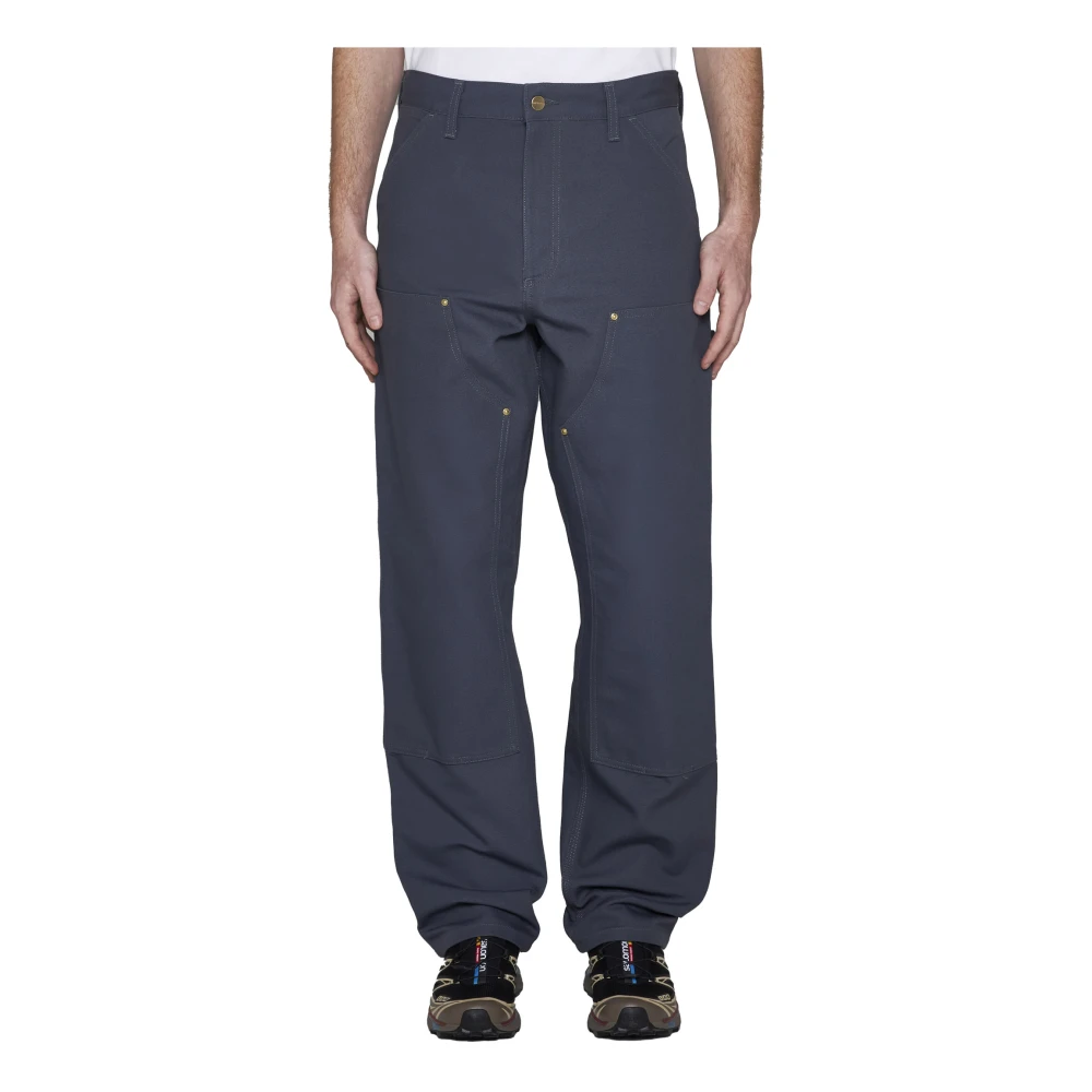 Carhartt WIP Paarse Canvasbroek met Nieten Detail Blue Heren