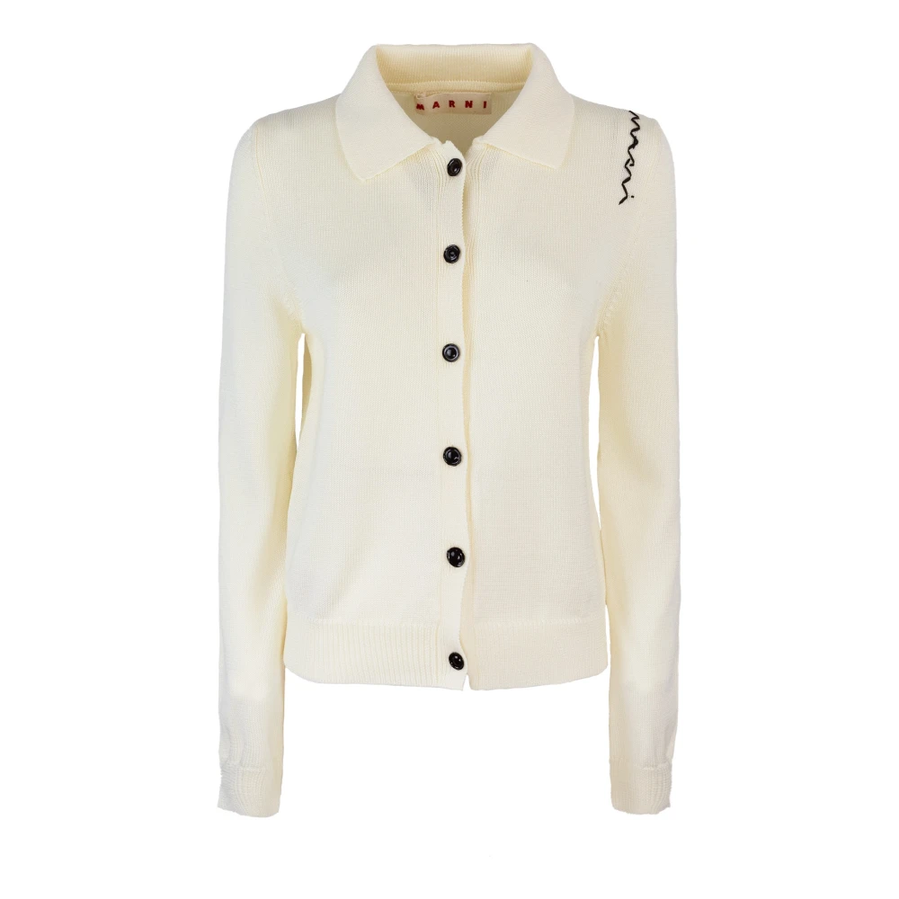 Marni Women's Cream Cotton Cardigan Sweaters