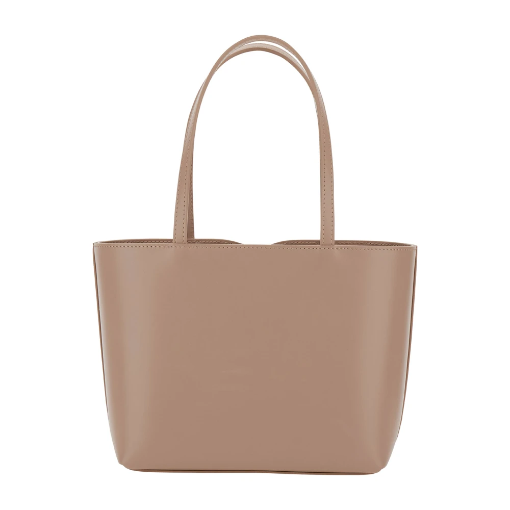 Dolce & Gabbana Roze Logo Detail Leren Tote Tas Pink Dames