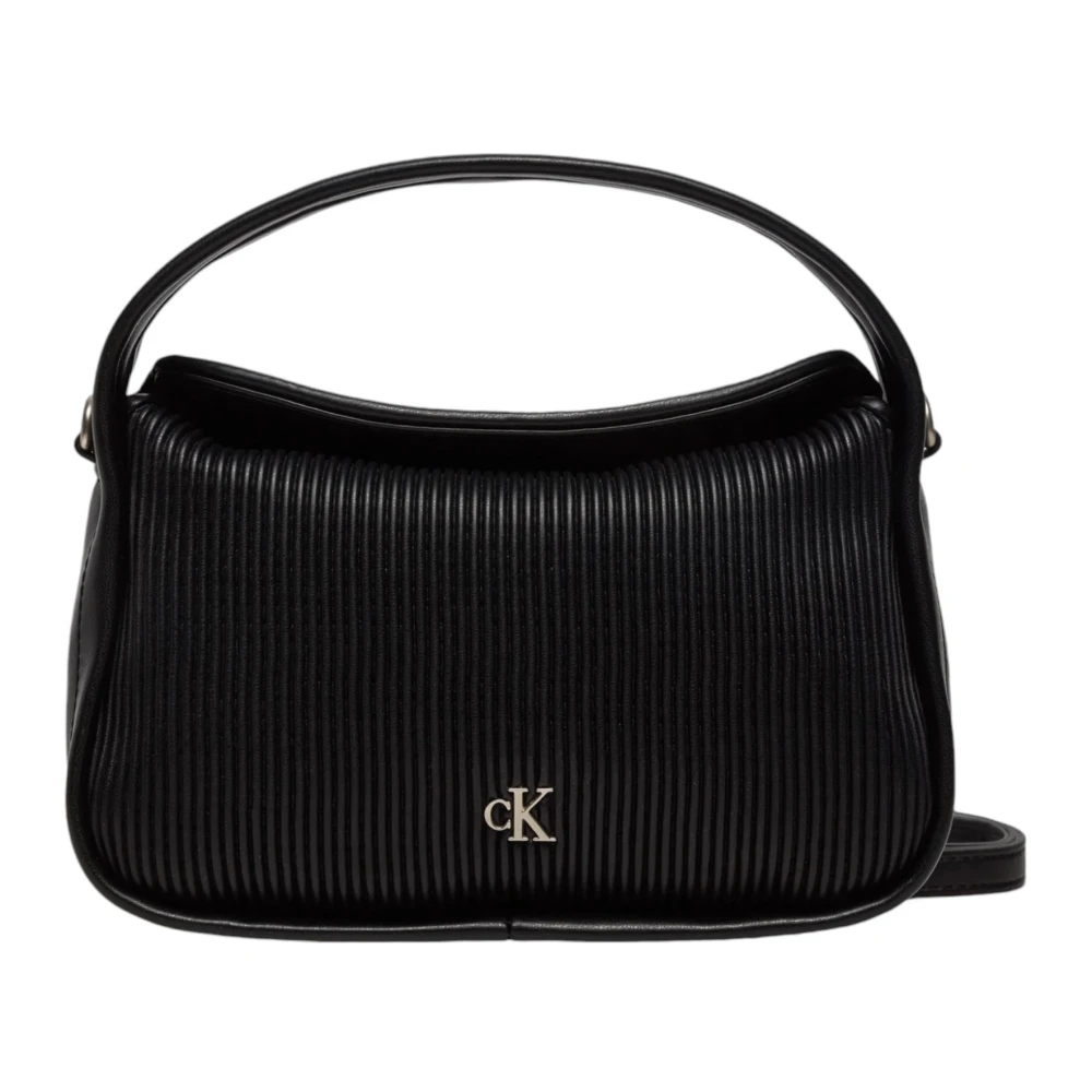 Calvin Klein Zwarte Polyurethaan Rits Tas Herfst Winter Black Dames