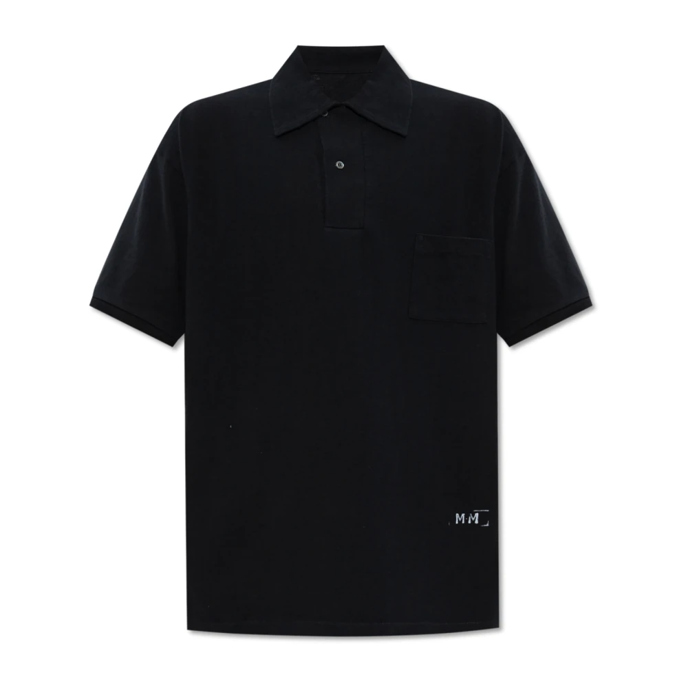 Maison Margiela Polo met logo Black Heren