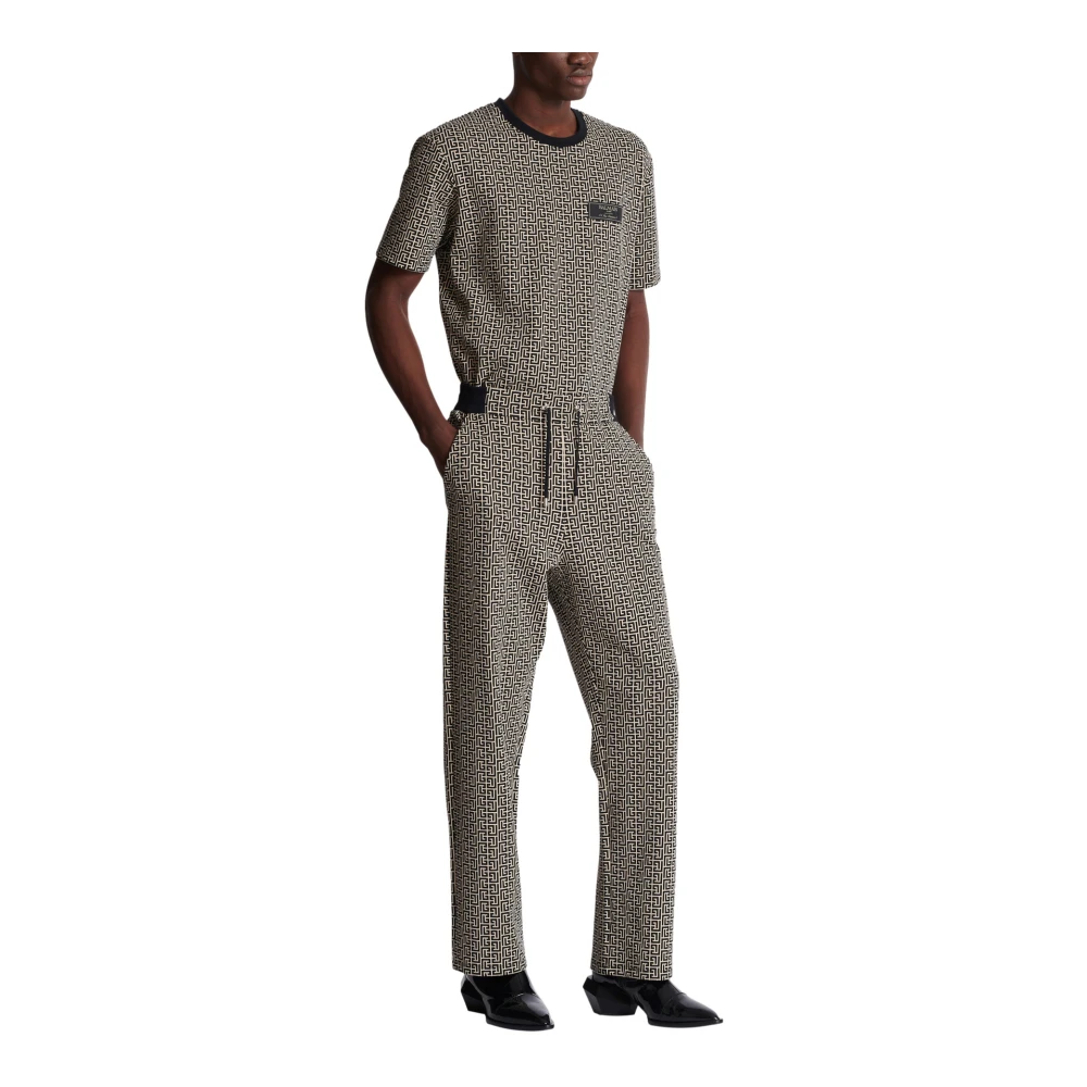 Balmain PB Labyrinth Jacquard Joggers Black Heren