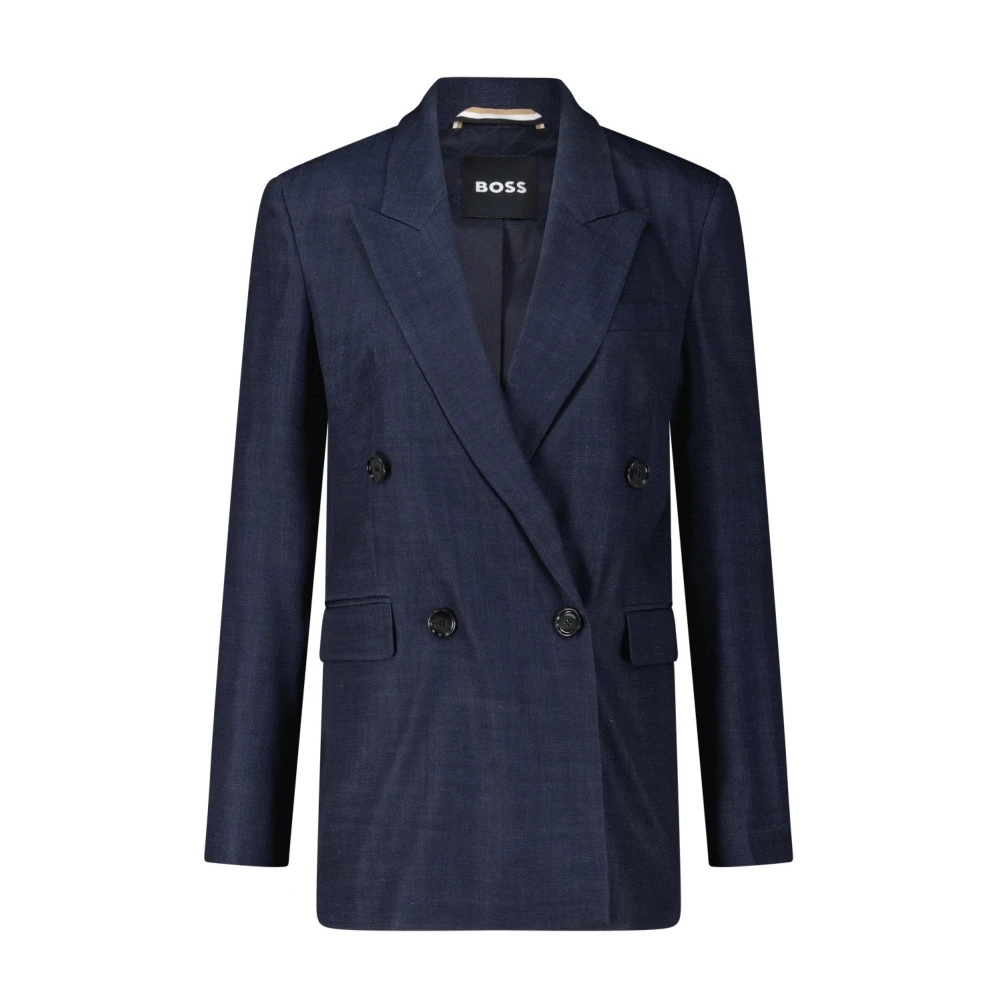 Hugo Boss Getailleerde Blazer met Klassieke Details Blue Dames