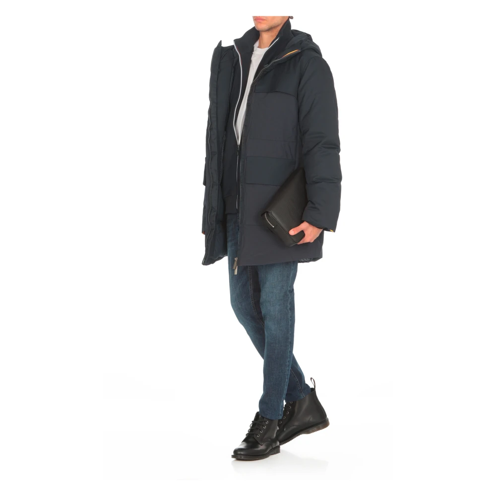 K-way Blauwe Hoodie met Zakken Blue Heren