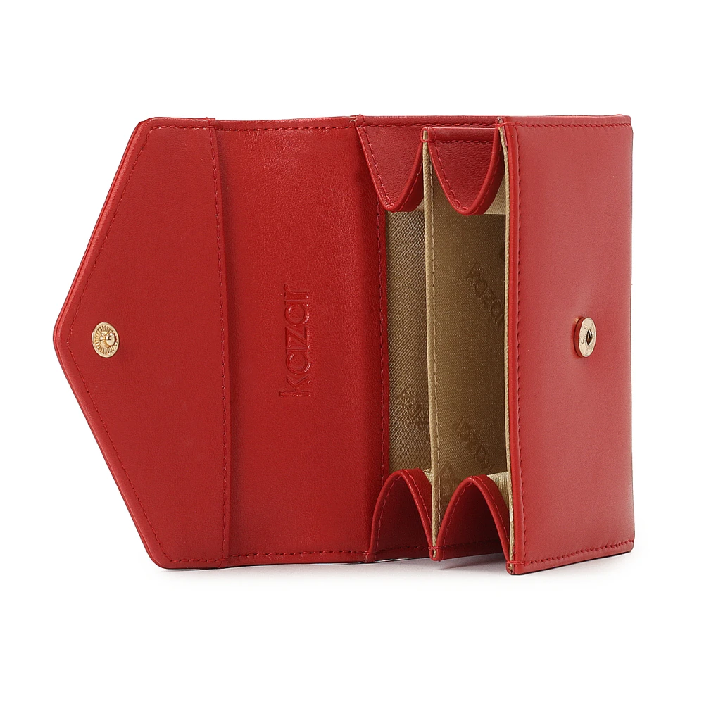 Kazar Kleine rode portemonnee met gouden logo Red Dames