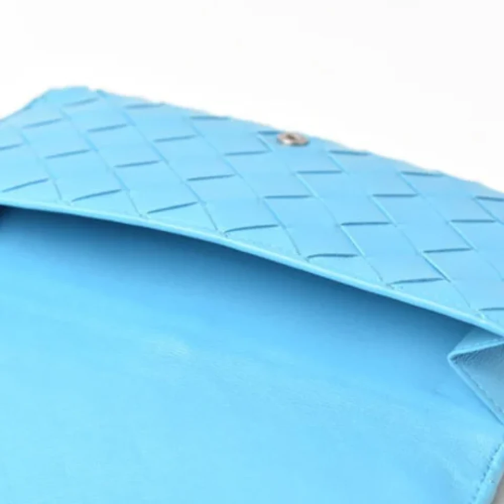 Bottega Veneta Vintage Pre-owned Leather wallets Blue Dames