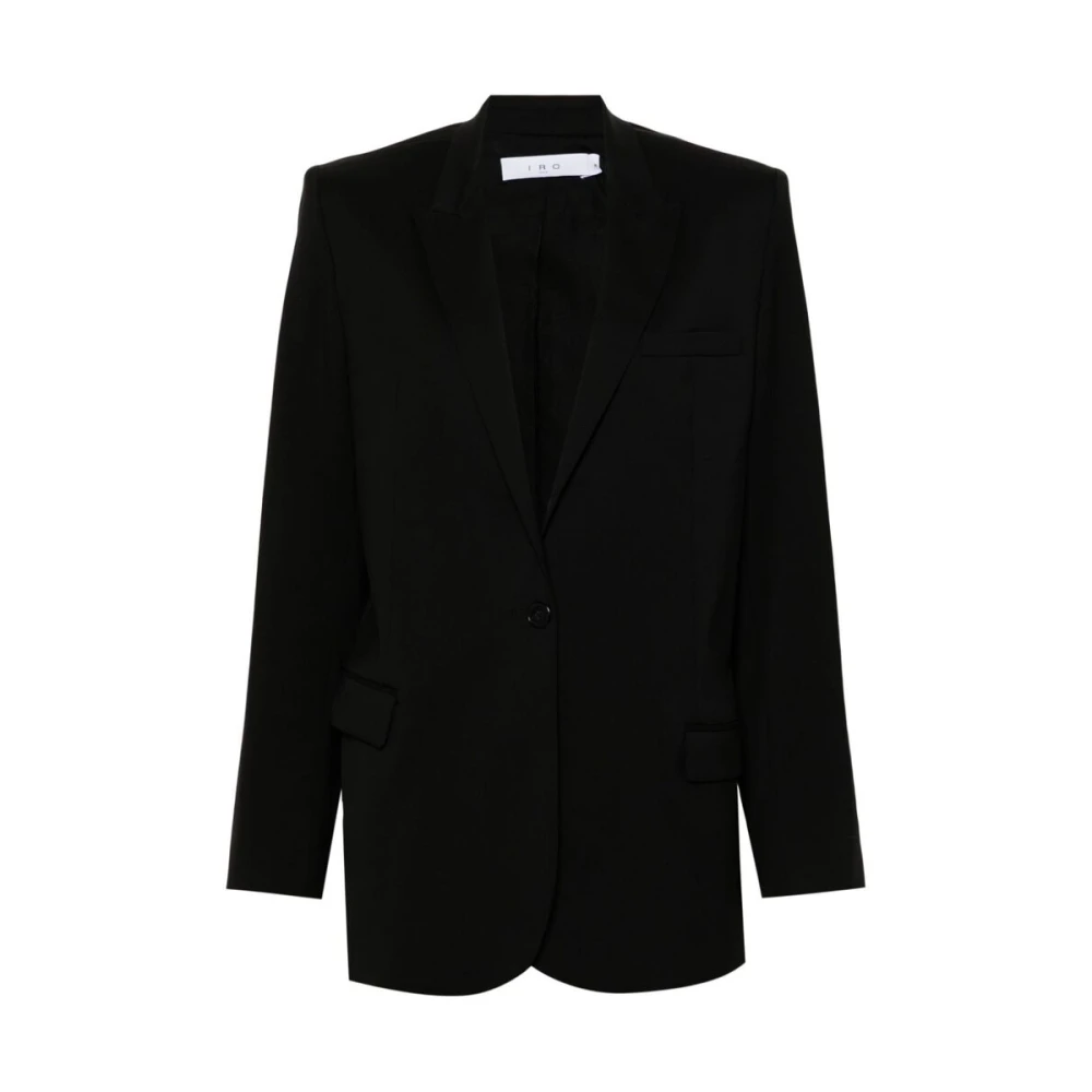 Svart Ull Stretch Blazer