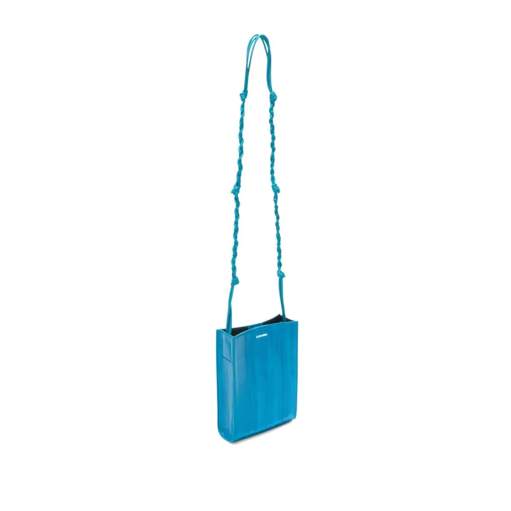 Jil Sander Blauwe Leren Crossbody Tas Blue Dames