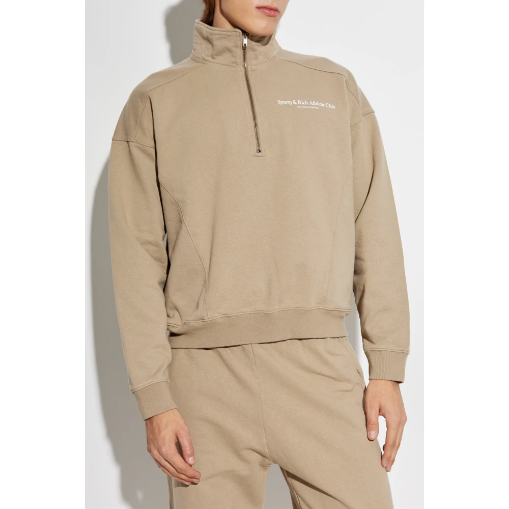 Sporty & Rich Sweatshirt uit de Athletic Club-collectie Brown Unisex