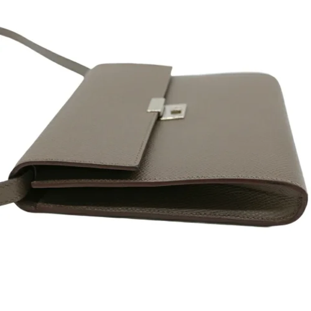 Hermès Vintage Pre-owned Leather shoulder-bags Gray Dames