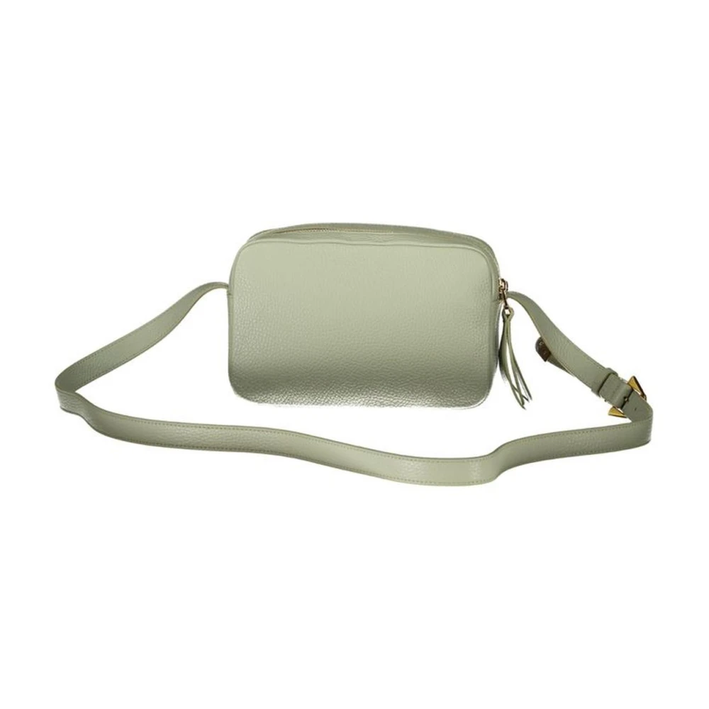 Coccinelle Groene Leren Schoudertas met Logo Green Dames