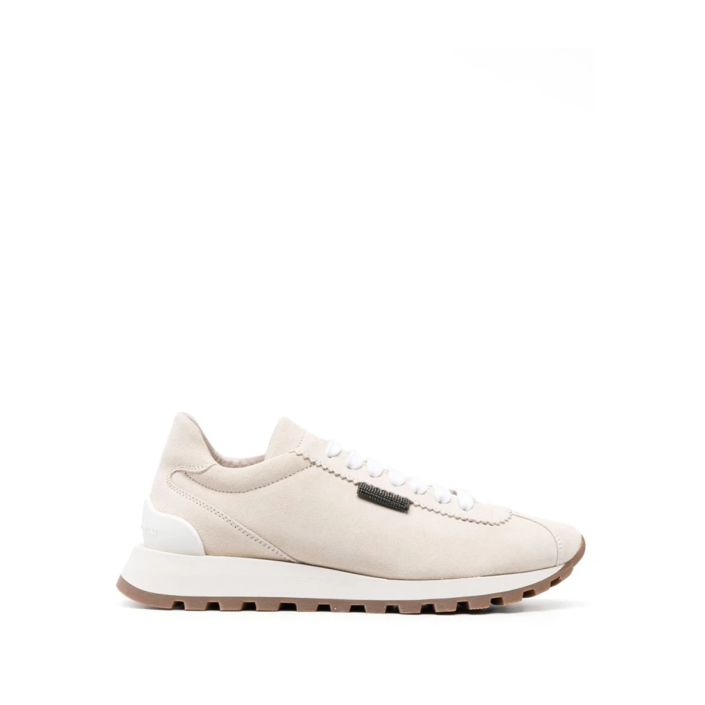 Brunello Cucinelli Monili Chain Sneakers Dames Schoenen Wit