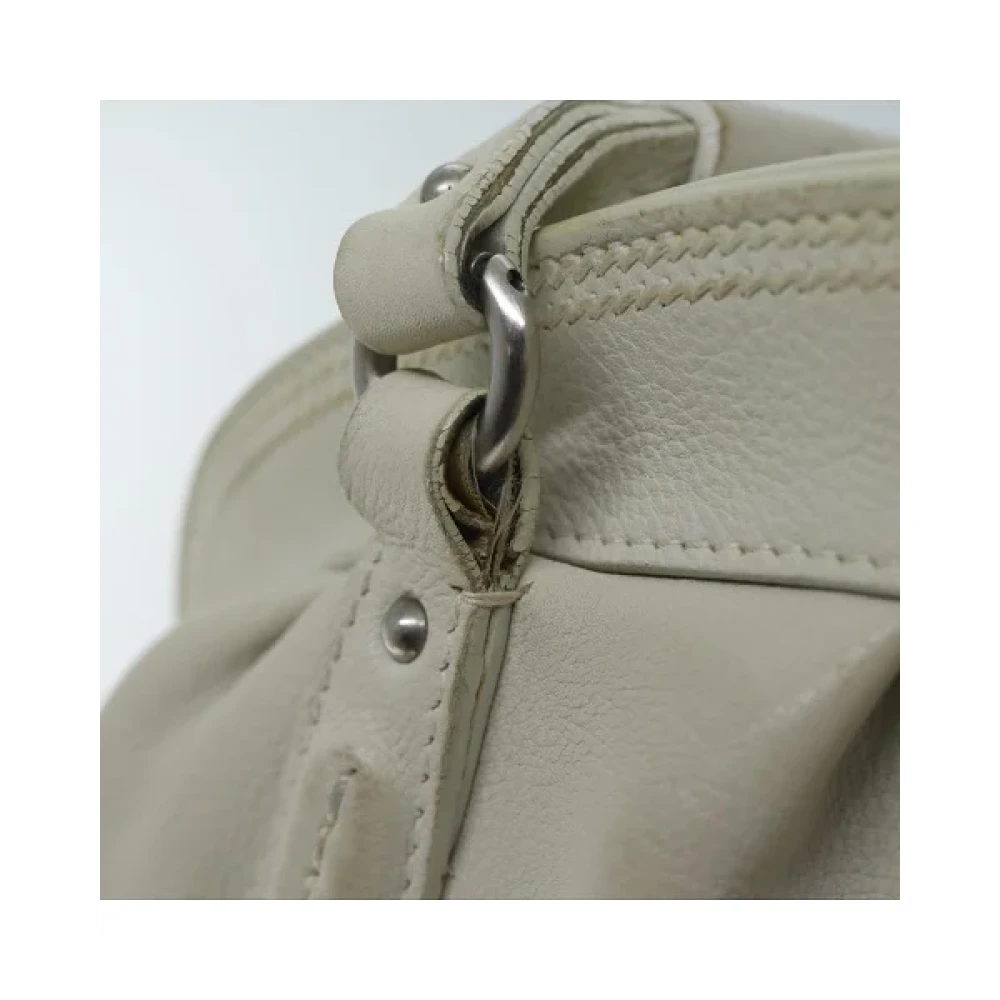 Dior Vintage Pre-owned Leather handbags White Dames