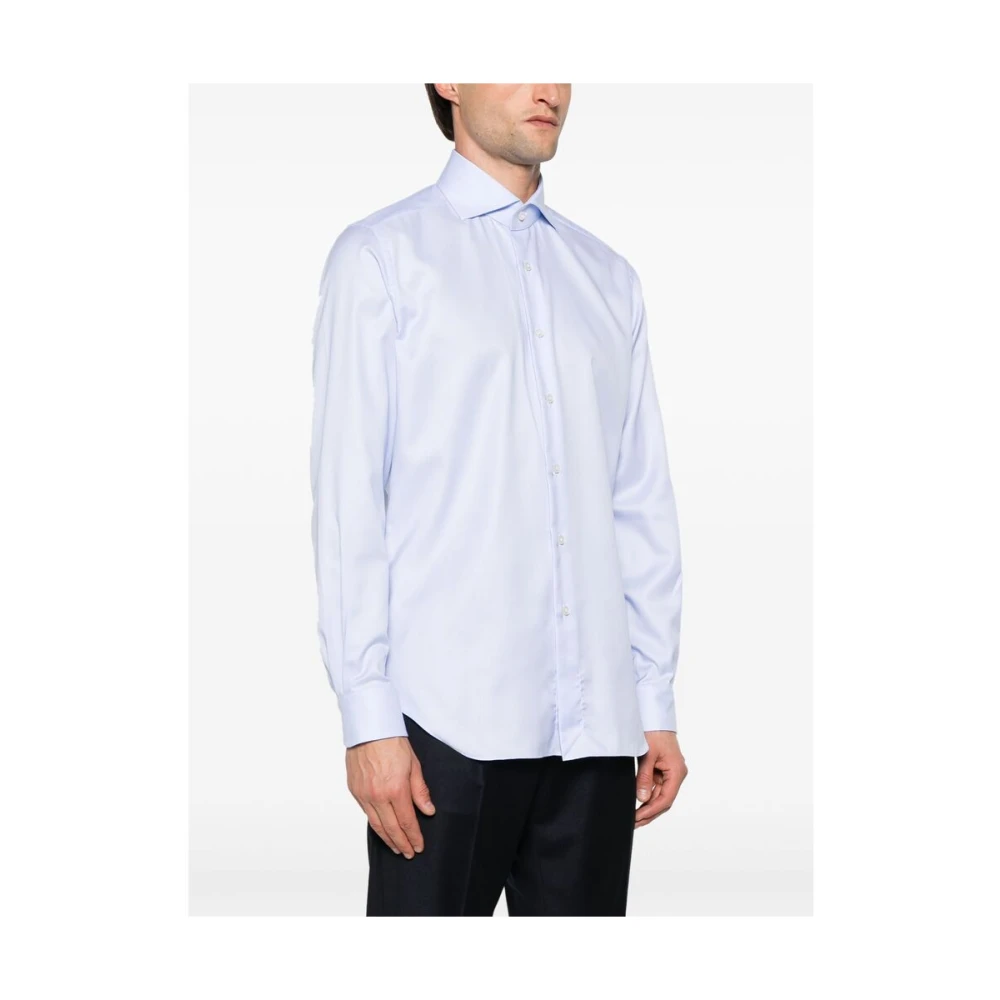 Xacus Lichtblauw Katoenen Overhemd met Knoopsluiting Blue Heren