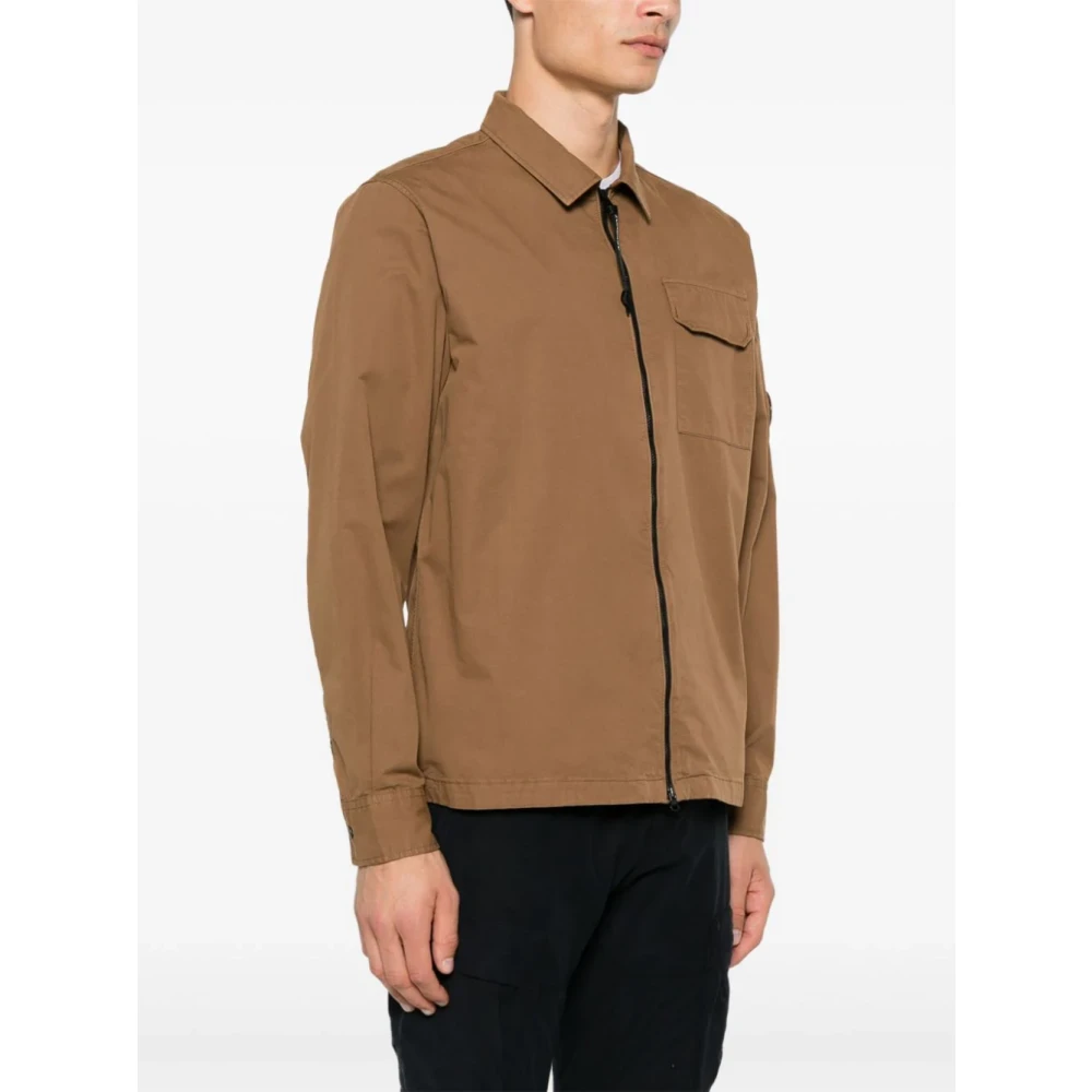 C.P. Company Bruine Jacks met Lenszak Brown Heren