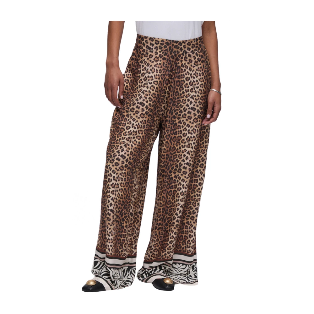 Liu Jo Vrouw Multicolor Broeken Dames, Veelkleurig, M, Broek Met Dierenprint