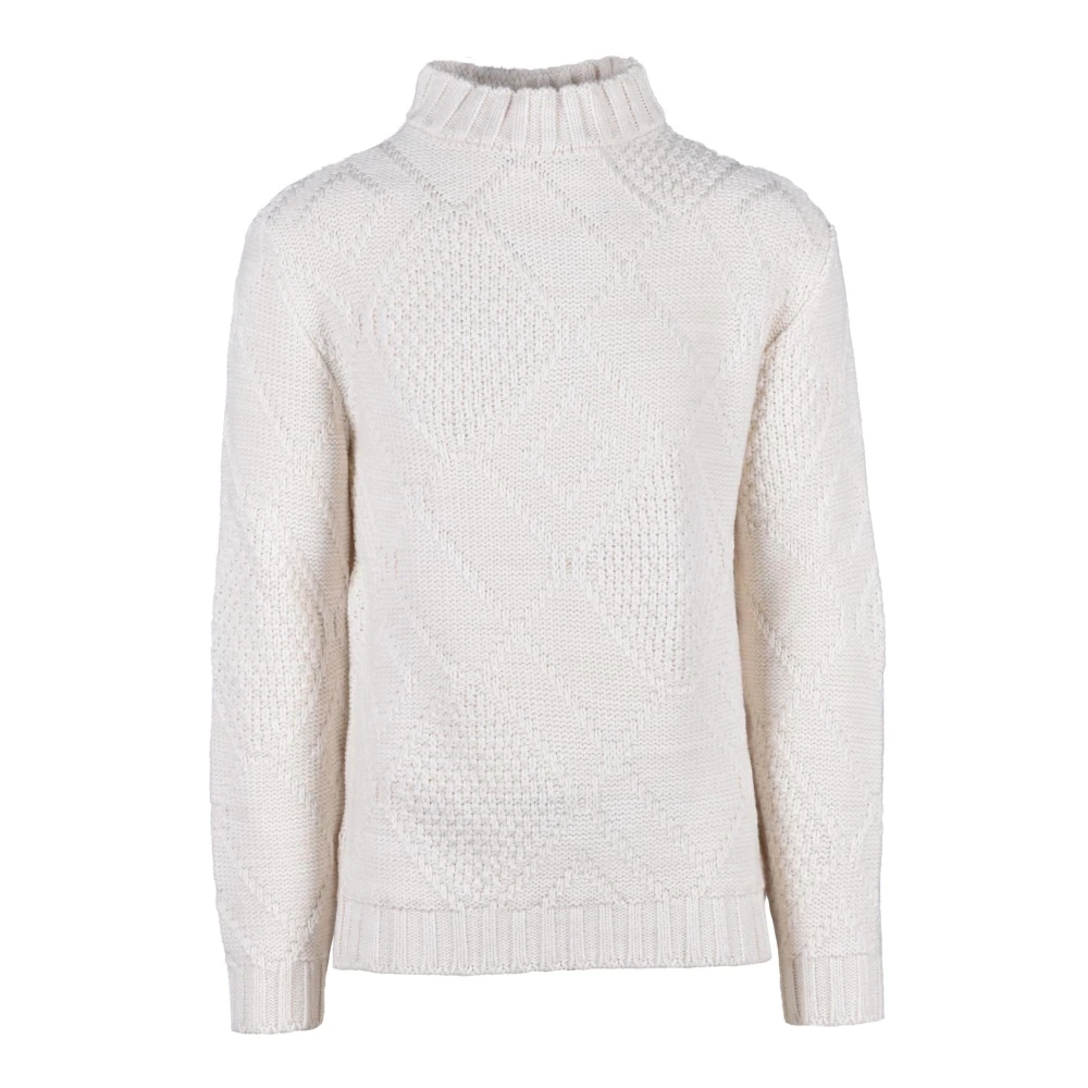 Daniele Alessandrini Wolmix Gebreide Trui Beige Heren