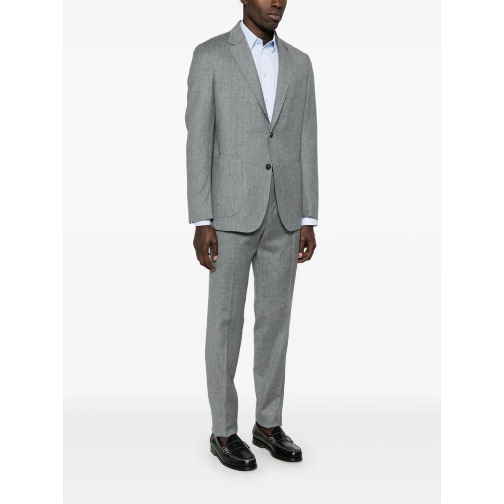 Ermenegildo Zegna Grijze Textuur Wollen Blazer en Broek Gray Heren