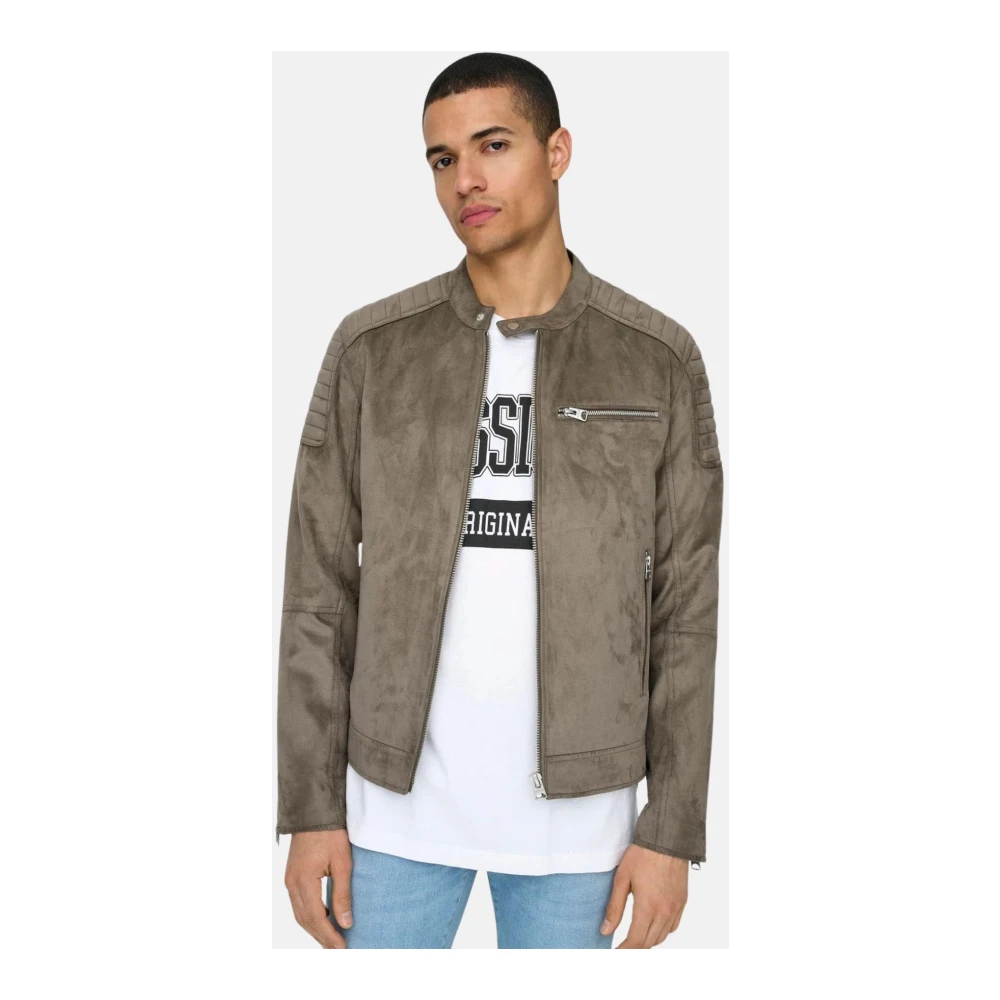 Only & Sons Stijlvolle Jas voor Mannen Brown Heren