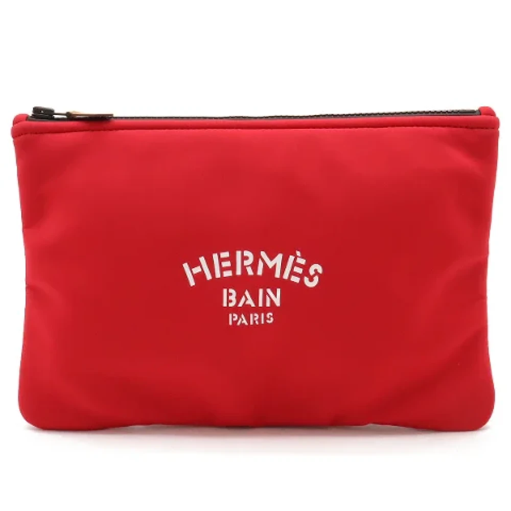 Hermès Vintage Pre-owned Canvas clutches Red Dames