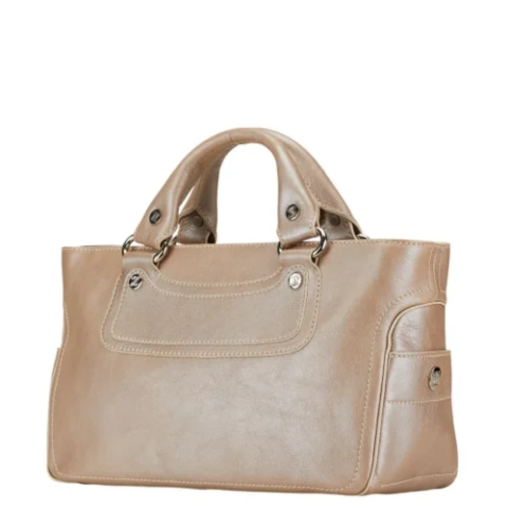 Celine Vintage Pre-owned Leather celine-bags Beige Dames
