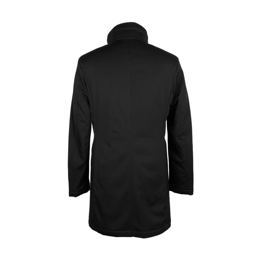 Made in Italia Elegante wollen jas met stormbescherming Black Heren