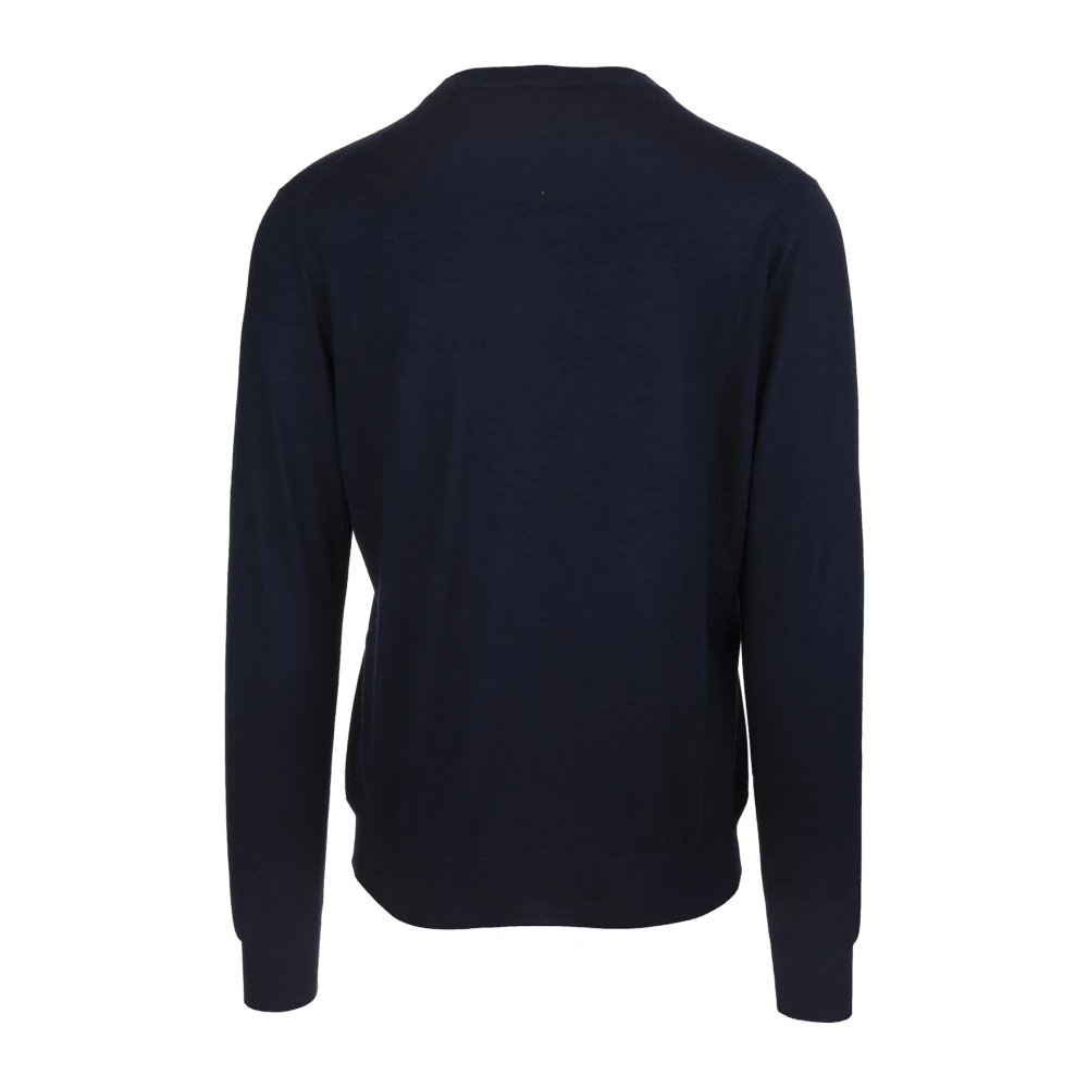 Fedeli Round-neck Knitwear Blue Heren