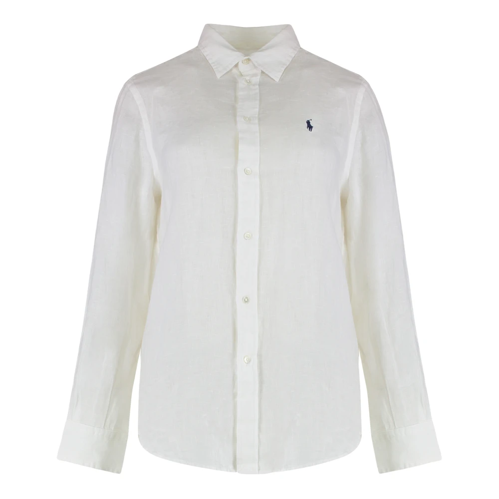 Polo Ralph Lauren Women's White Classic Fit Linen Shirt