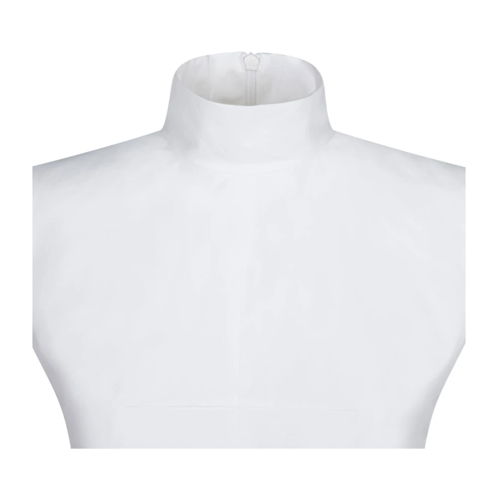 Max Mara Wit Mouwloos Bodysuit Compact Katoenen Canvas White Dames