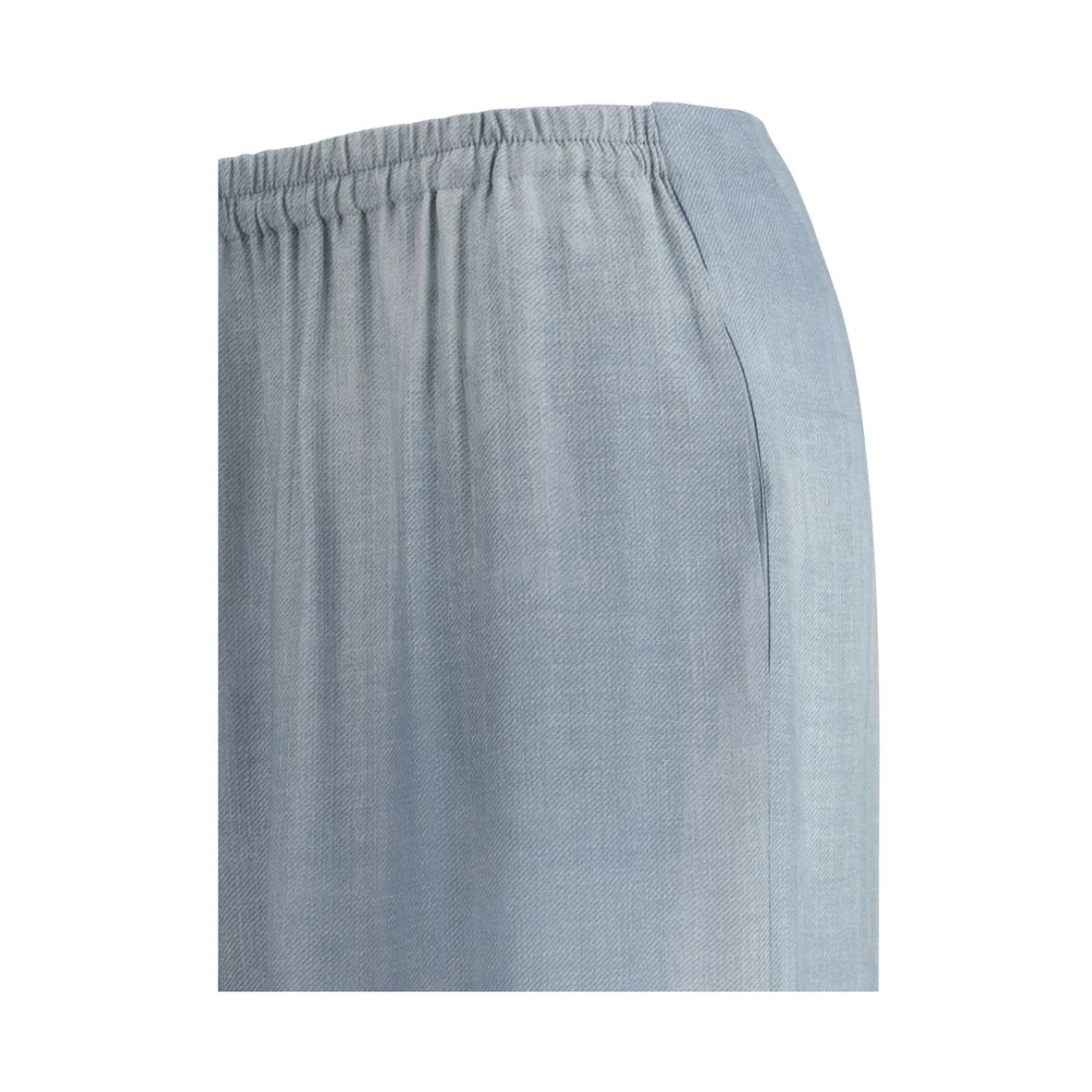 Ermanno Scervino Elegante Twill Broek met Verstelbare Taille Blue Dames