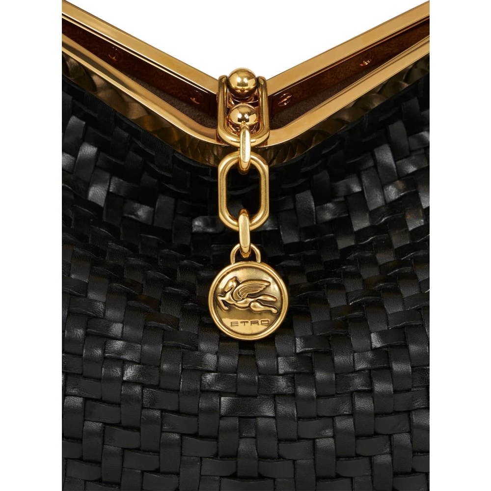 ETRO Zwarte leren Vela schoudertas Black Dames