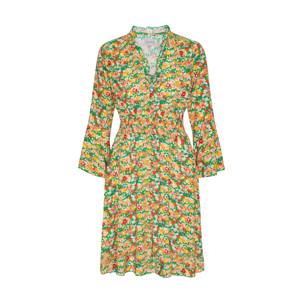 American Dreams Groene Multi Bloem Korte Jurk Multicolor Dames
