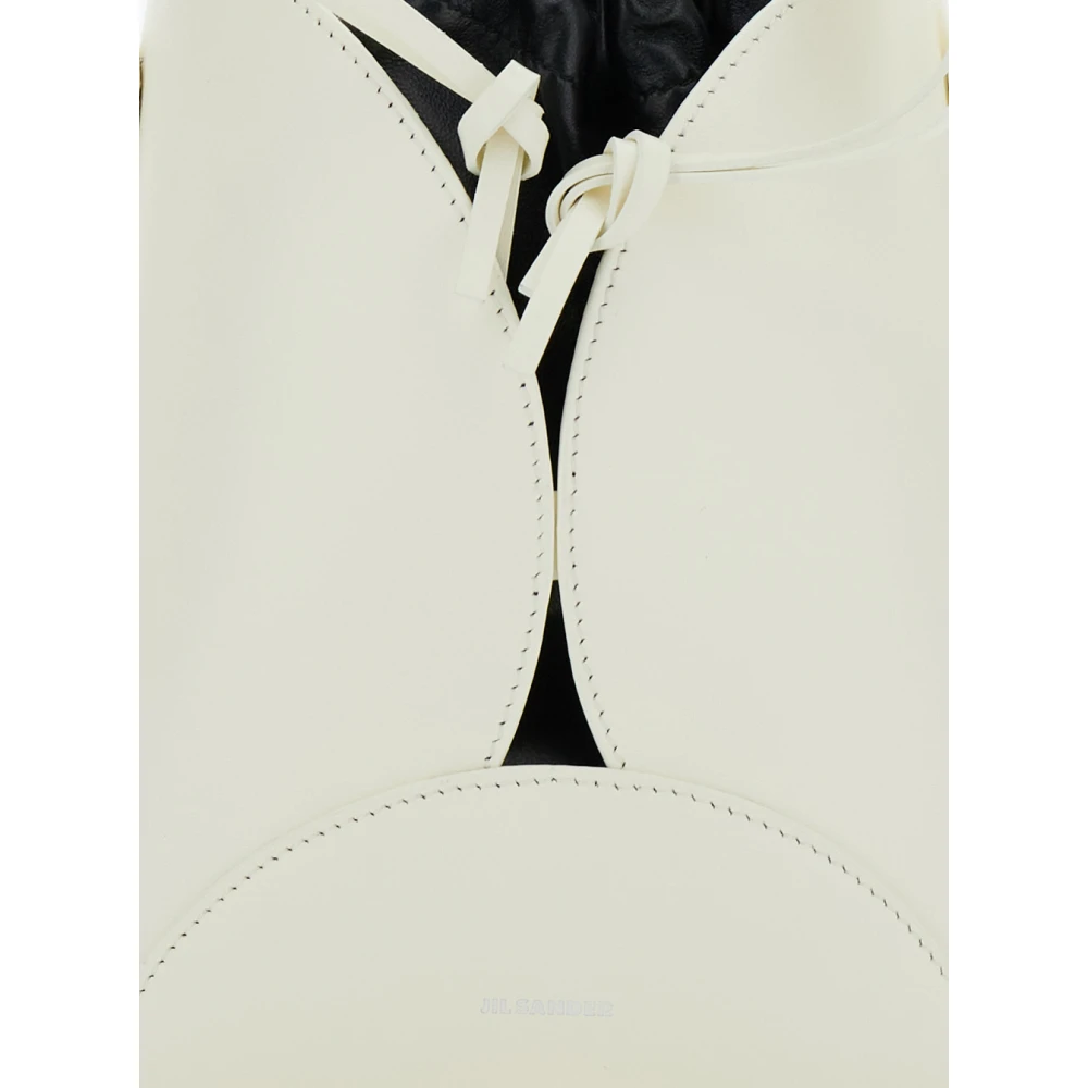 Jil Sander Witte Ellipse Crossbody Tas White Dames