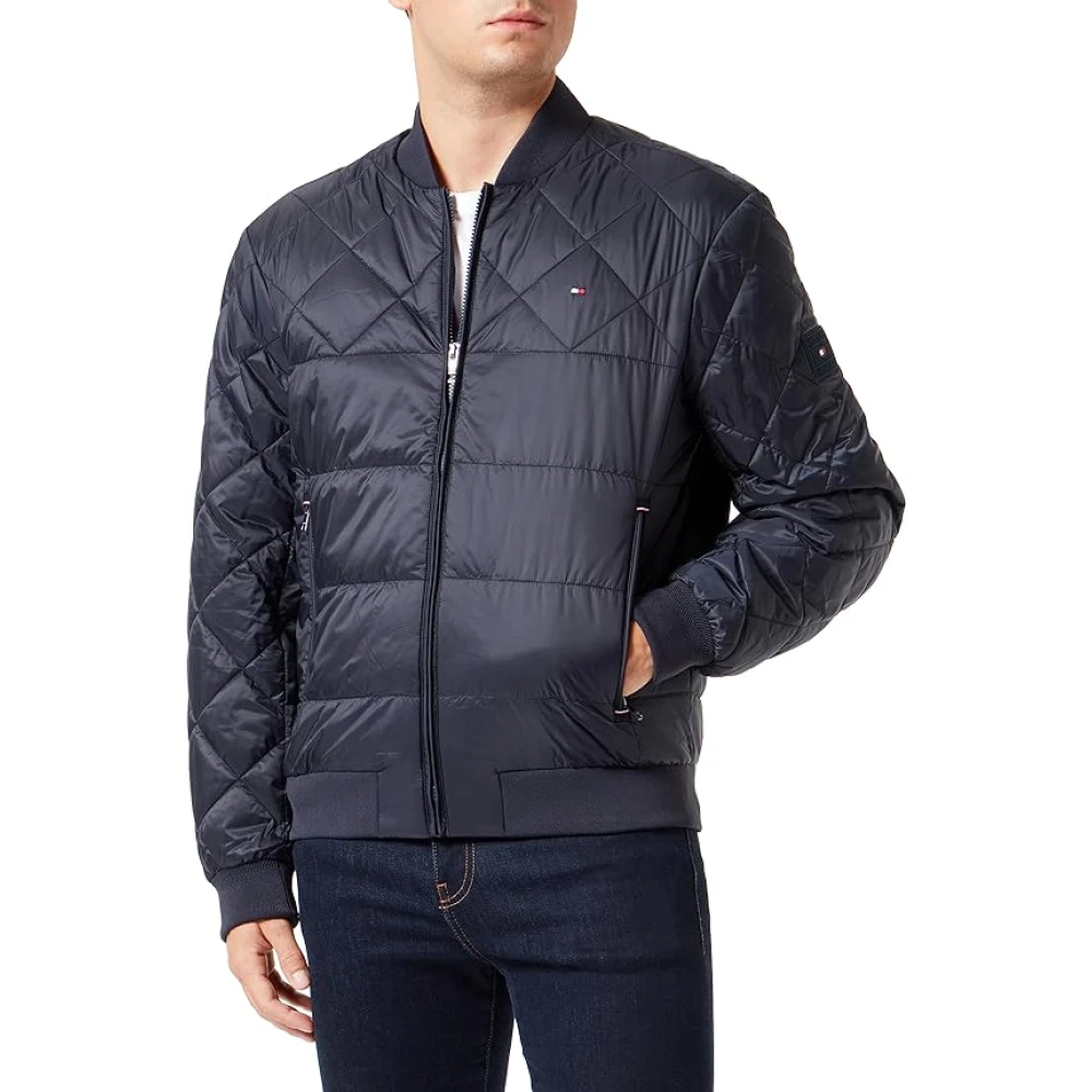 Tommy Hilfiger Men's Blue Bomber Jacket - Down Jackets - Xl - Jackets