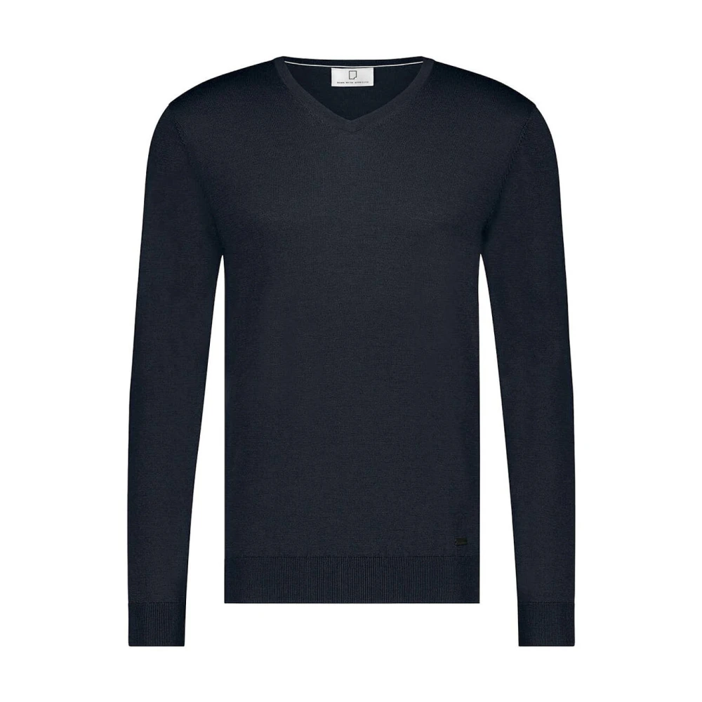 Born With Appetite Merino V-hals Gebreide Trui Pullover Black Heren