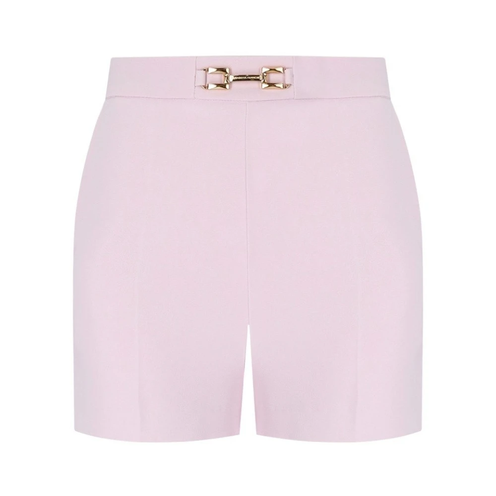 Elisabetta Franchi Roze Horsebit Shorts in Stretch Crêpe Pink Dames