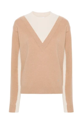 Beige Ull-Kashmirtröja