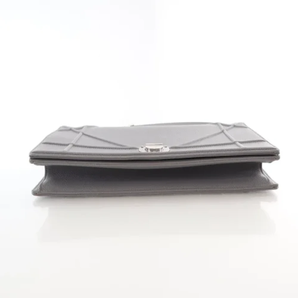 Dior Vintage Pre-owned Leather dior-bags Gray Dames