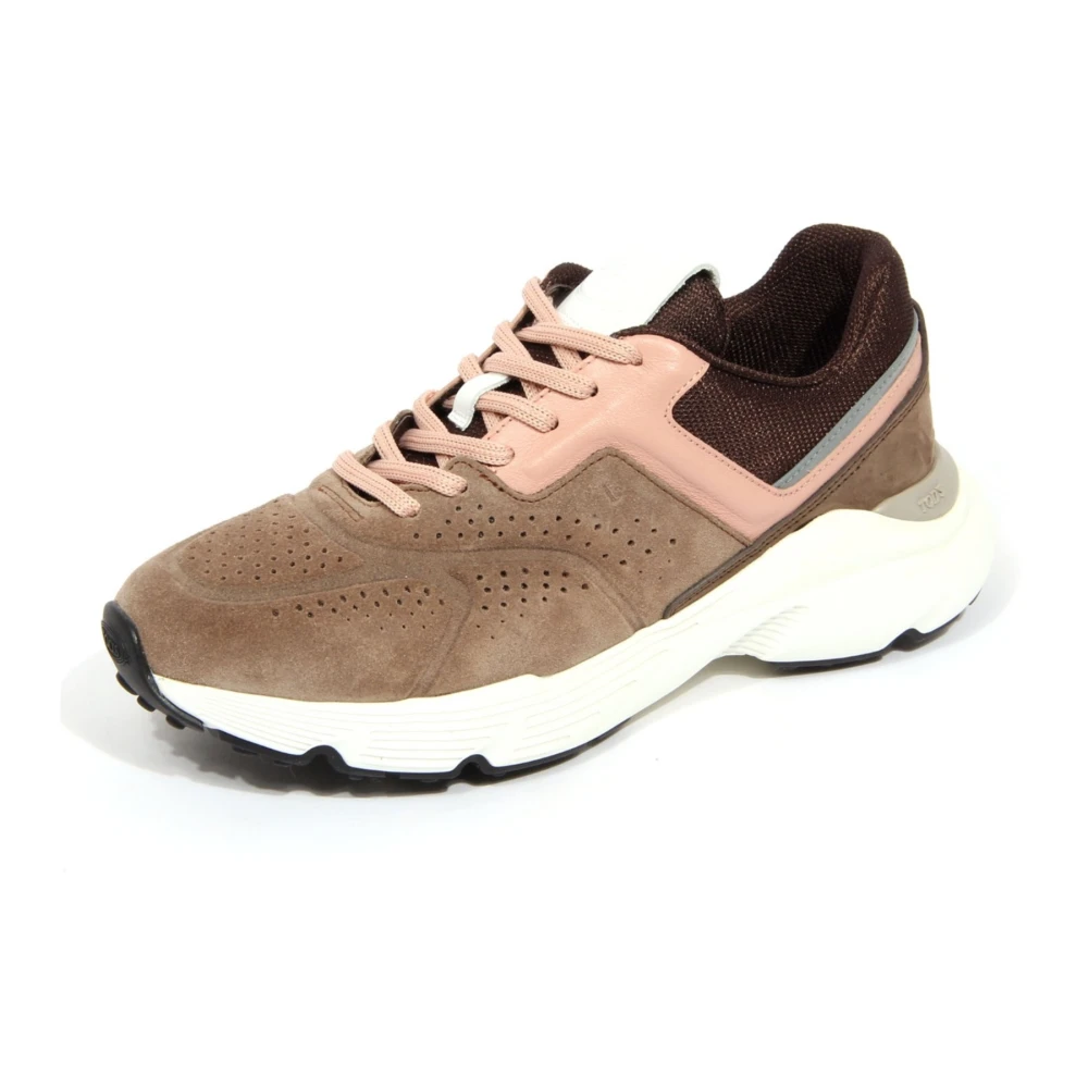 Tod’s Sportieve Grijze Suède Schoenen Dames Schoenen Bruin