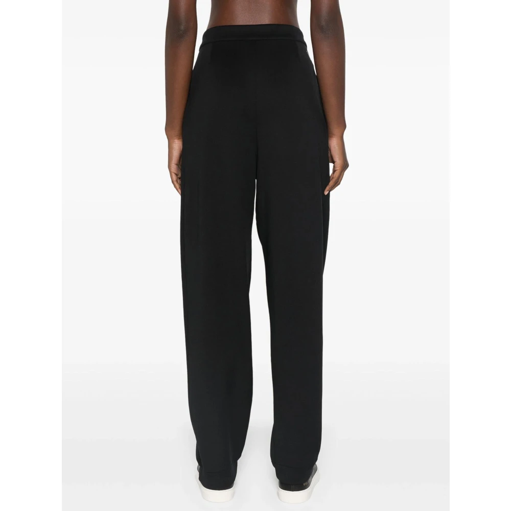 Emporio Armani Zwarte Geplooide Broek Slim Fit Black Dames