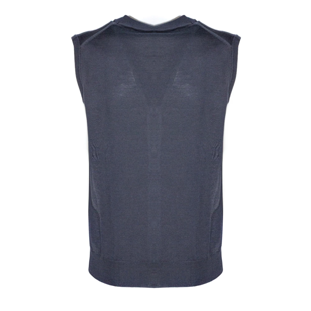 Kangra Grijze Wollen Mouwloze Vest met V-hals Gray Heren