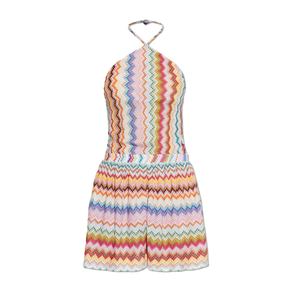 Missoni Donna Multicolor - Tuta Intera A Motivo Chevron In Misto Viscosa Con Scollatura Bardot - Jumpsuits & Playsuits - E -S