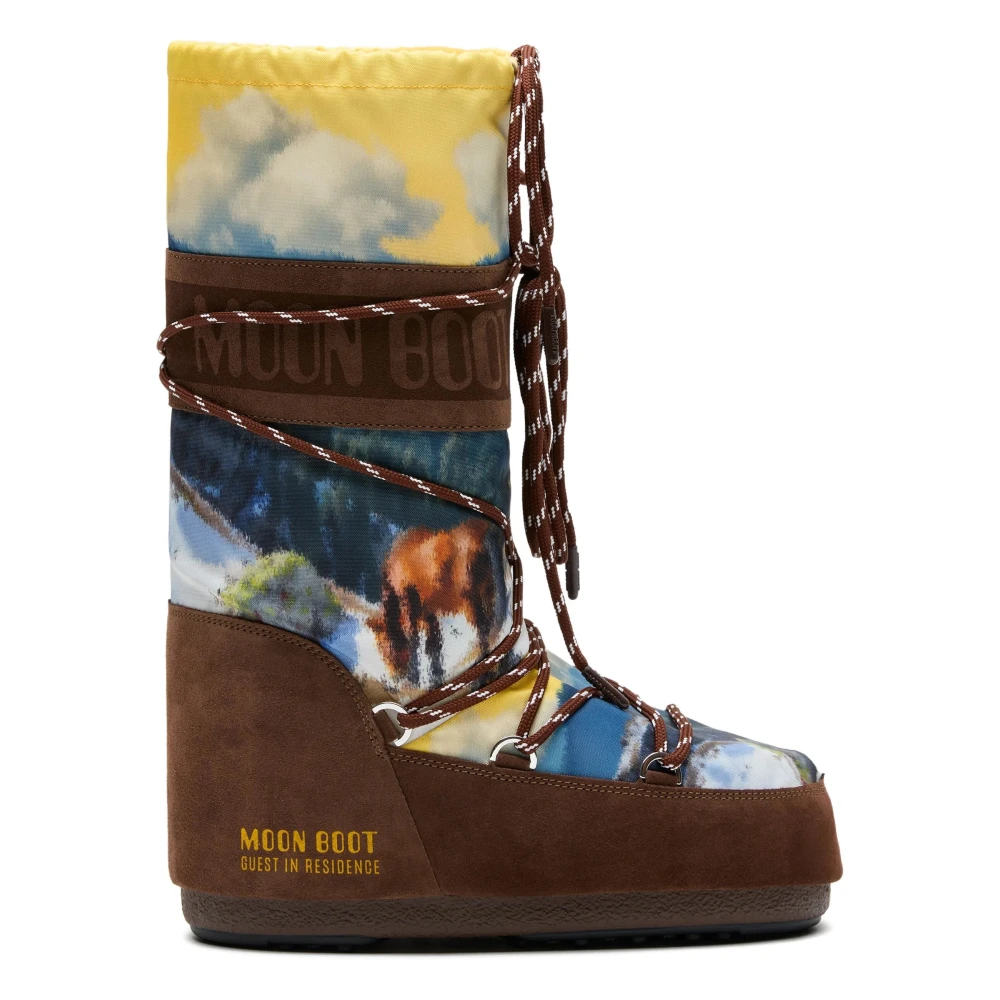 Moon Boot Women's Brown Winter Boots, 6 Uk, Icon High Postcard Boot
